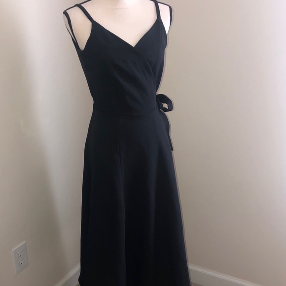 Anette black wrap A line dress - Picture 1 of 10